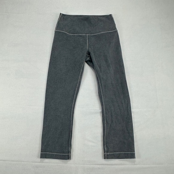 Lululemon Align Crop Leggings Womens 6 Gray High Waist Yoga Pants Activewear - Picture 1 of 7